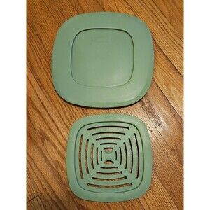 2 Pc Set Rubbermaid Green Produce Saver Replacement Lid 7K04 & Fresh Vent 7K05